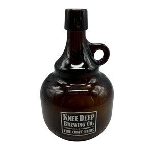 Knee Deep Brewing Co 64 Oz Brown Glass Growler Fine Craft Beers Container READ